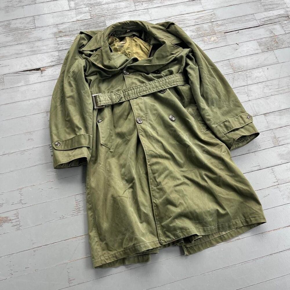 Vintage 1950s Korean War US Army OD-7 Trench Coat